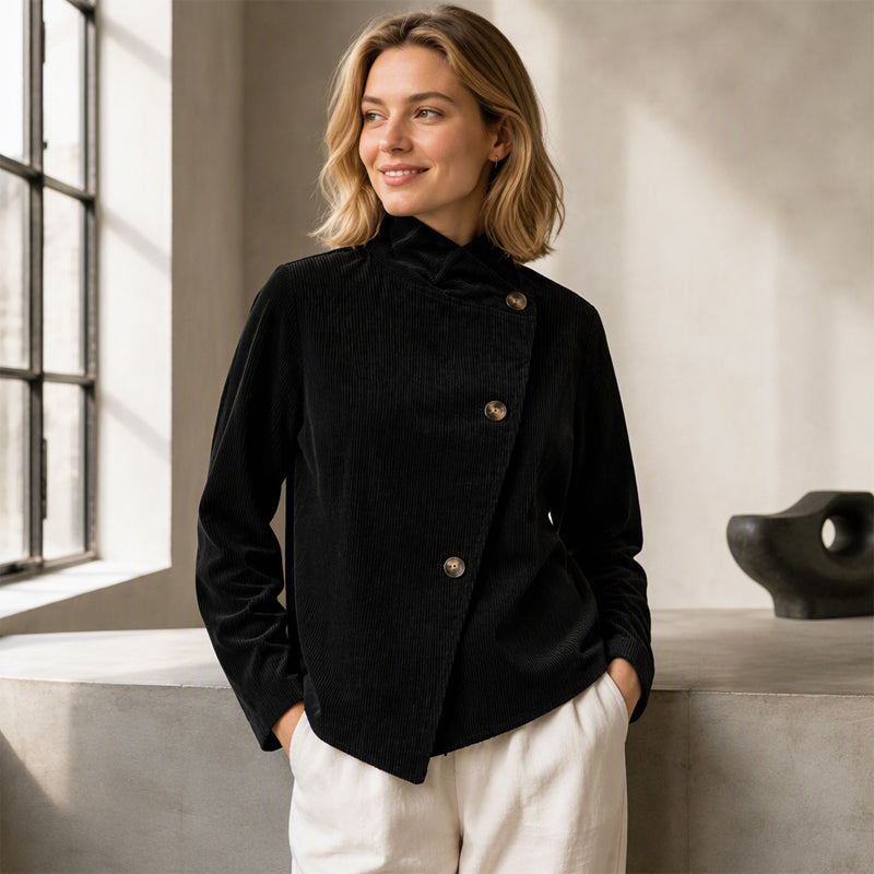 ⏰ Last Day of the Sale – 50% OFF ✨Women's Casual Corduroy Asymmetric Jacket