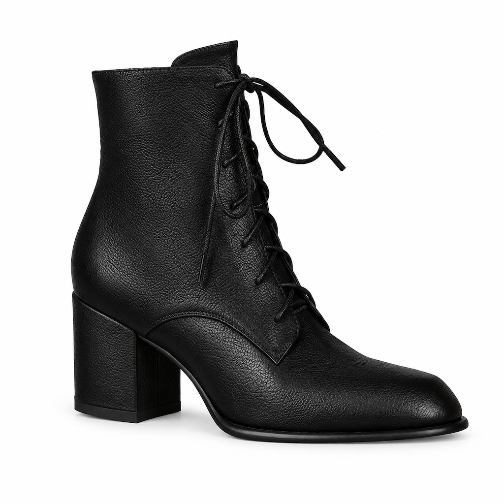 🎉The Lowest Price But The Best Quality!🔥Women Vintage British Style Lace Up Pointed Toe Block Mid Heel Ankle Boots