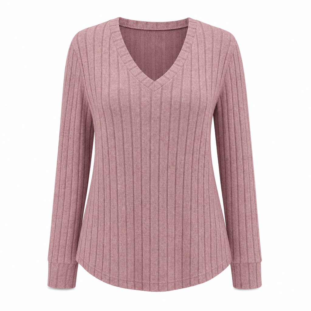 ☁️ Women's Plus Size Ribbed Brushed T-Shirt – Premium Material, Breathable & Always Cozy – A Must-Have for Your Wardrobe – Now 50% OFF!
