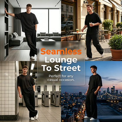 🎁 LIMITED-TIME 50% OFF! 👔 Men's T-Shirt & Wide-Leg Pants 2-Piece Set – Trendy, Comfortable & Ready-to-Wear 💥