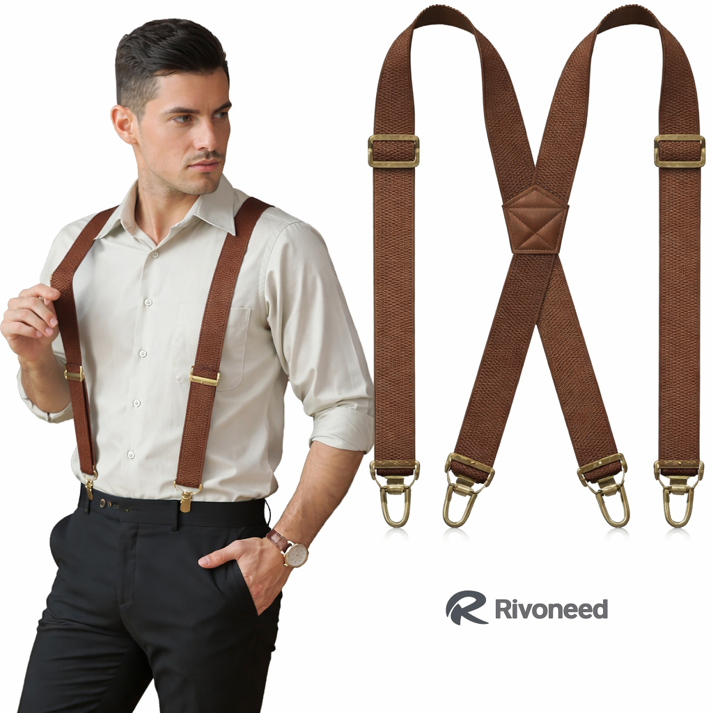 📢LAST DAY BUY 2 GET 1 FREE!⏰Men's X-Back Suspenders with Hook Clips