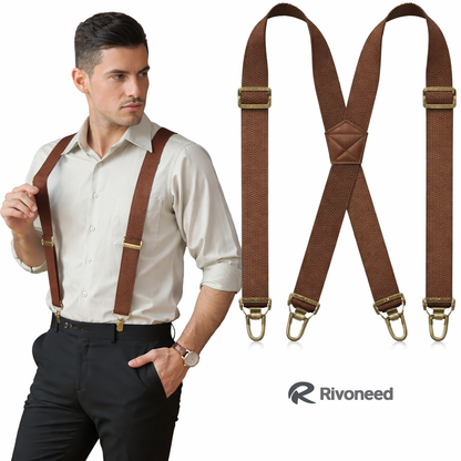 📢LAST DAY BUY 2 GET 1 FREE!⏰Men's X-Back Suspenders with Hook Clips