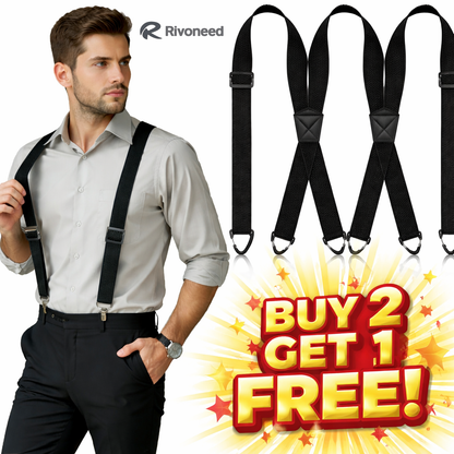 📢LAST DAY BUY 2 GET 1 FREE!⏰Men's X-Back Suspenders with Hook Clips