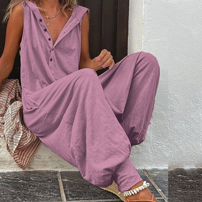 👗 2026 Sale — Over 72,000 Sold!🔥 Women's Relaxed Hooded Sleeveless Jumpsuit – Lightweight & Breathable ☀️
