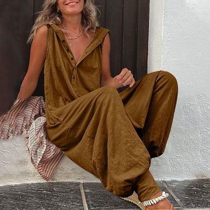 👗 2026 Sale — Over 72,000 Sold!🔥 Women's Relaxed Hooded Sleeveless Jumpsuit – Lightweight & Breathable ☀️