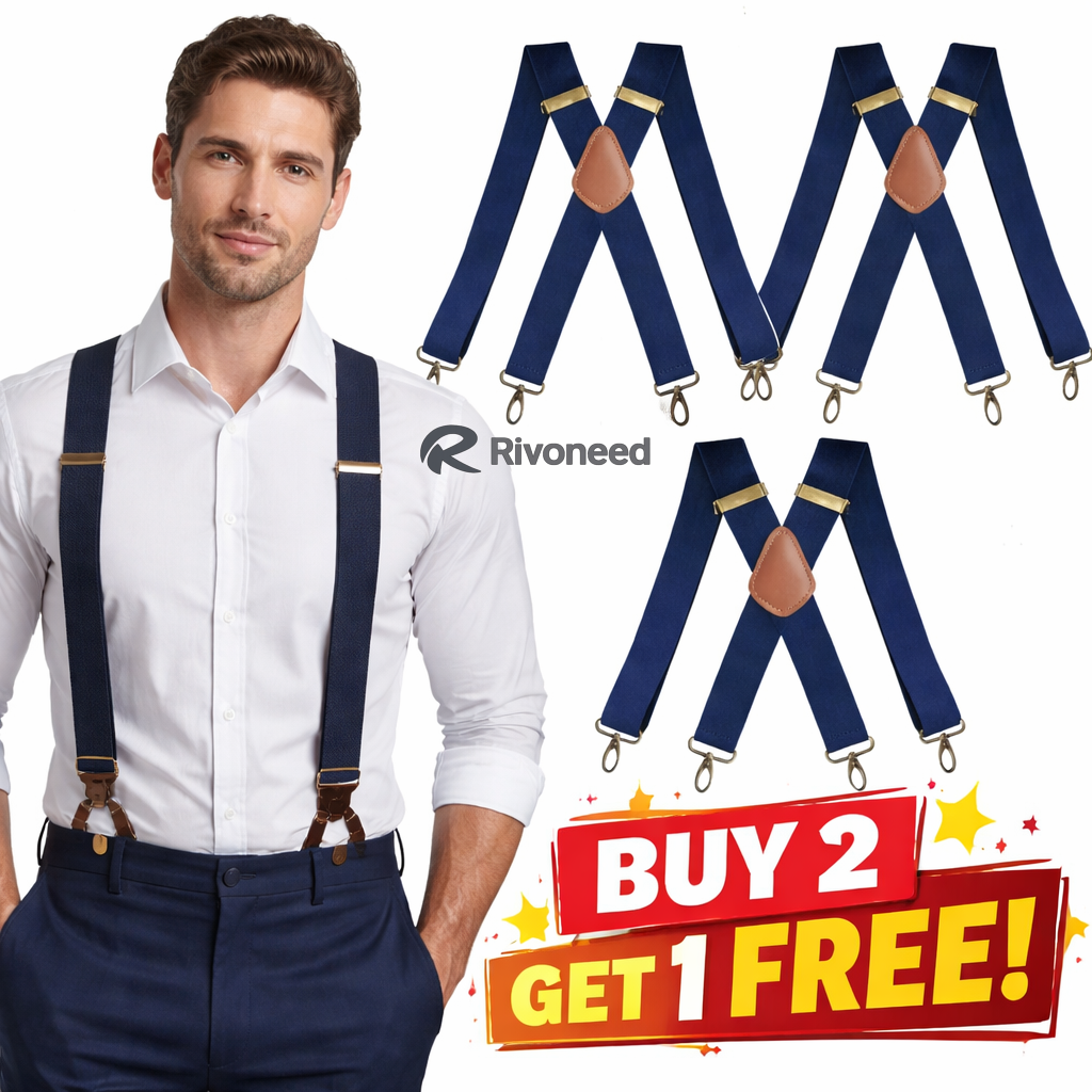 📢LAST DAY BUY 2 GET 1 FREE!⏰Men's X-Back Suspenders with Hook Clips
