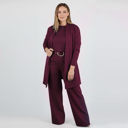 🥳2026 HOT SALE🥳💞50K+ SOLD!🍂💞 Embrace Autumn in Cozy, Polished Style. Elegant Cardigan, Top & Pants Set. 🍁👚