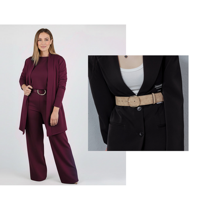 🥳2026 HOT SALE🥳💞50K+ SOLD!🍂💞 Embrace Autumn in Cozy, Polished Style. Elegant Cardigan, Top & Pants Set. 🍁👚