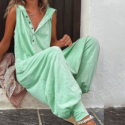 👗 2026 Sale — Over 72,000 Sold!🔥 Women's Relaxed Hooded Sleeveless Jumpsuit – Lightweight & Breathable ☀️