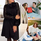 💖👗Pailletten-Patchwork-Krawattenkleid für Damen