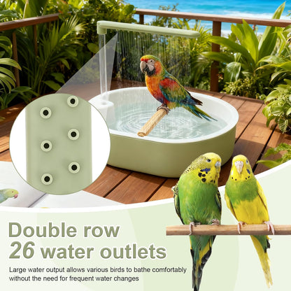 Automatic Bird Bath Shower with Faucet, USB-Powered Bird Bathtub for Bird