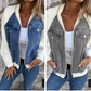 Neue modische kreative Denim-Spleißjacke für Damen