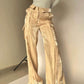 🌟 45% RABATT🌟Golden Years Glitzerstoff Kordelzug-Taille mit Taschen, Weitbein-Hosen