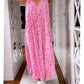 🌸✨V-Ausschnitt Bedrucktes Kurzarm-Maxikleid