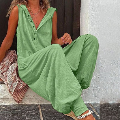 👗 2026 Sale — Over 72,000 Sold!🔥 Women's Relaxed Hooded Sleeveless Jumpsuit – Lightweight & Breathable ☀️