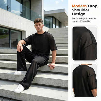🎁 LIMITED-TIME 50% OFF! 👔 Men's T-Shirt & Wide-Leg Pants 2-Piece Set – Trendy, Comfortable & Ready-to-Wear 💥
