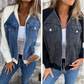 Neue modische kreative Denim-Spleißjacke für Damen