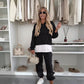 ✨🩷Lässiger Sweatshirt-Anzug mit Kapuze und Patchwork für Damen