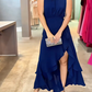 Elegantes ärmelloses Rüschenkleid mit Rundhalsausschnitt