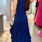 Elegantes ärmelloses Rüschenkleid mit Rundhalsausschnitt