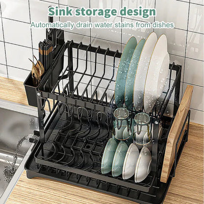 🔥50％ OFF🔥Premium 2-Tier Dish Rack🍽️✨ Elevate Your Kitchen Style✨