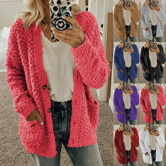 🔥Letzter Tag 51% Rabatt -winter plus größe strickjacke lässige samt kurze jacke