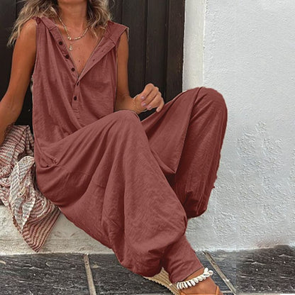 👗 2026 Sale — Over 72,000 Sold!🔥 Women's Relaxed Hooded Sleeveless Jumpsuit – Lightweight & Breathable ☀️