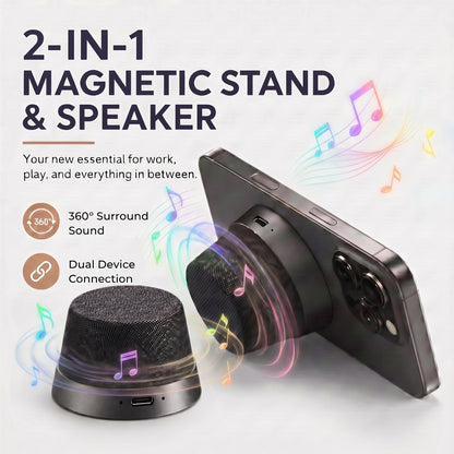 🔥📱2-in-1 Magnetic Phone Stand & Bluetooth Speaker - IPX6 Waterproof, TWS Dual Pairing🛜🔉