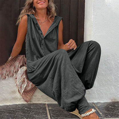 👗 2026 Sale — Over 72,000 Sold!🔥 Women's Relaxed Hooded Sleeveless Jumpsuit – Lightweight & Breathable ☀️
