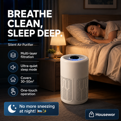 🏠 Air Purifier for Home – Multi-layer filter, quiet, energy-efficient, covers 30–50m².