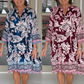 Damen Freizeitkleid mit V-Ausschnitt und Blumenmuster