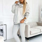 2025 Damen-Sport-Freizeit-Sweatshirt mit Kapuze + schmaler Weste + Hose, 3er-Set