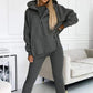 2025 Damen-Sport-Freizeit-Sweatshirt mit Kapuze + schmaler Weste + Hose, 3er-Set