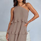 👗Damen One Shoulder Ruffle Tiered Layered Flowy A Line Kleid
