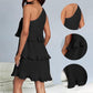 👗Damen One Shoulder Ruffle Tiered Layered Flowy A Line Kleid