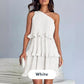 👗Damen One Shoulder Ruffle Tiered Layered Flowy A Line Kleid