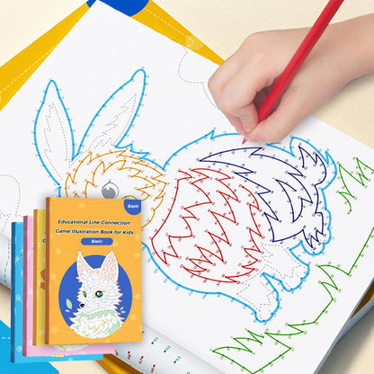 Pädagogisches Linien-Verbindungsspiel-Illustrationsbuch für Kinder