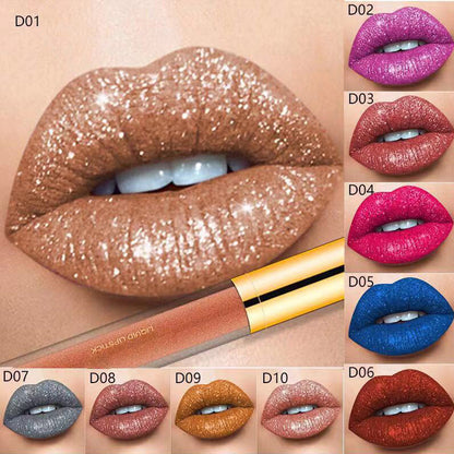 💄1 KAUFEN  1 GRATIS🎁Metallischer flüssiger Diamant-Glitter-Lippenstift