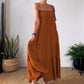 Solide Farbe plissiert atmungsaktiv Spaghetti-Träger-Kleid