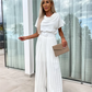 🔥47% Rabatt🔥Unifarbener Jumpsuit mit hoher Taille und gefaltetem Bein