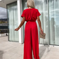 🔥47% Rabatt🔥Unifarbener Jumpsuit mit hoher Taille und gefaltetem Bein