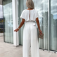 🔥47% Rabatt🔥Unifarbener Jumpsuit mit hoher Taille und gefaltetem Bein