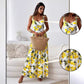 🍋Elegantes langes Kleid mit Spaghettiträgern und Zitronendruck für Frauen