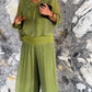 🌺Elegantes Chiffon-Höschen mit weitem Bein Zweiteiliges Set