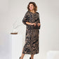 Dreiviertelärmeliges Maxikleid mit Marmordruck