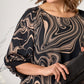 Dreiviertelärmeliges Maxikleid mit Marmordruck