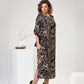 Dreiviertelärmeliges Maxikleid mit Marmordruck