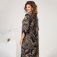 Dreiviertelärmeliges Maxikleid mit Marmordruck