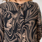 Dreiviertelärmeliges Maxikleid mit Marmordruck