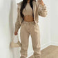 2025 Sportliches Damen-Sweatshirt mit Kapuze + Weste + Hose, 3er-Set.